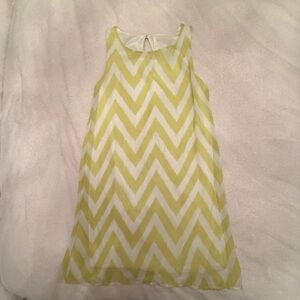 Rachel Kate Yellow and White Chevron Shift Dress